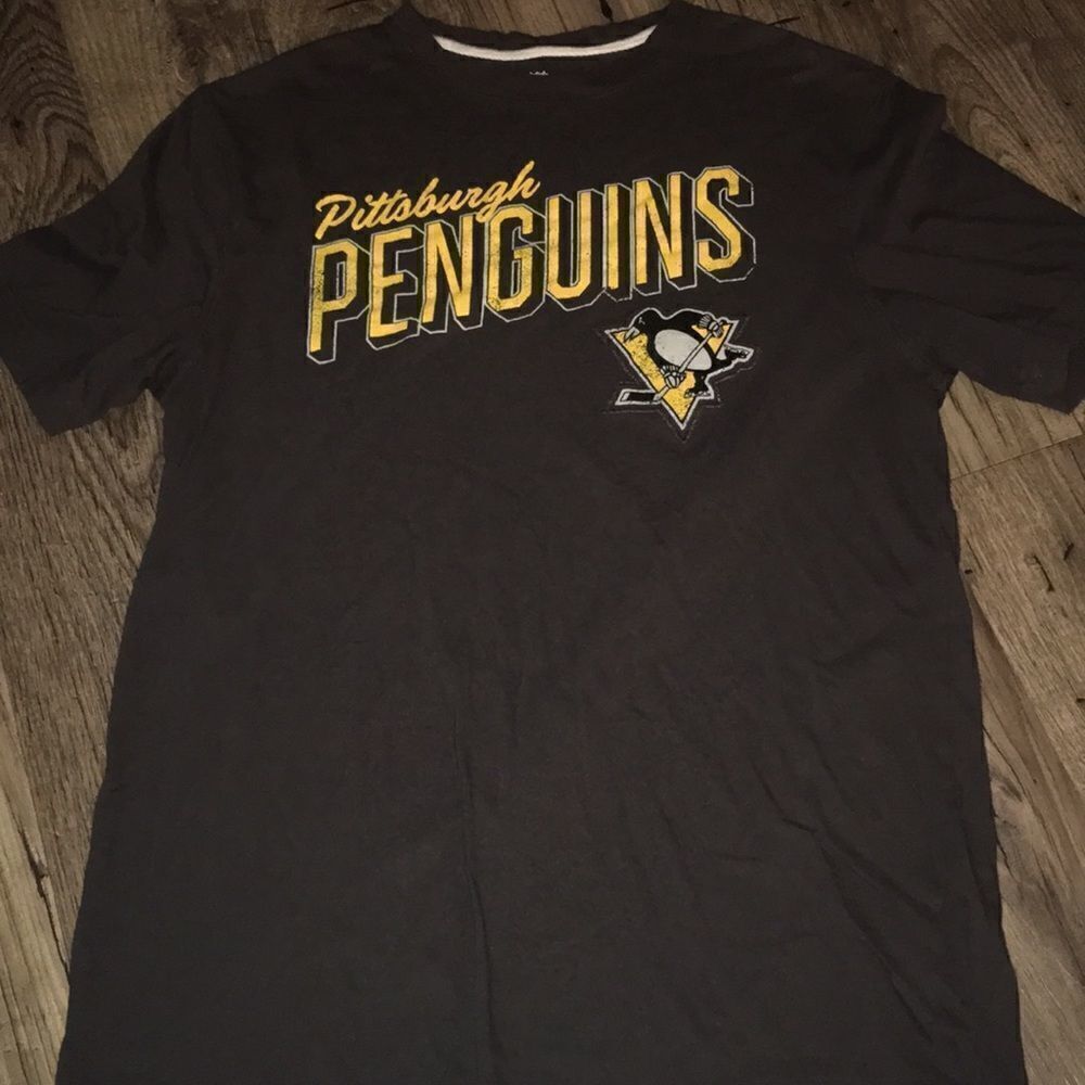 Vintage style Pittsburgh Penguins Gray NHL t shirt